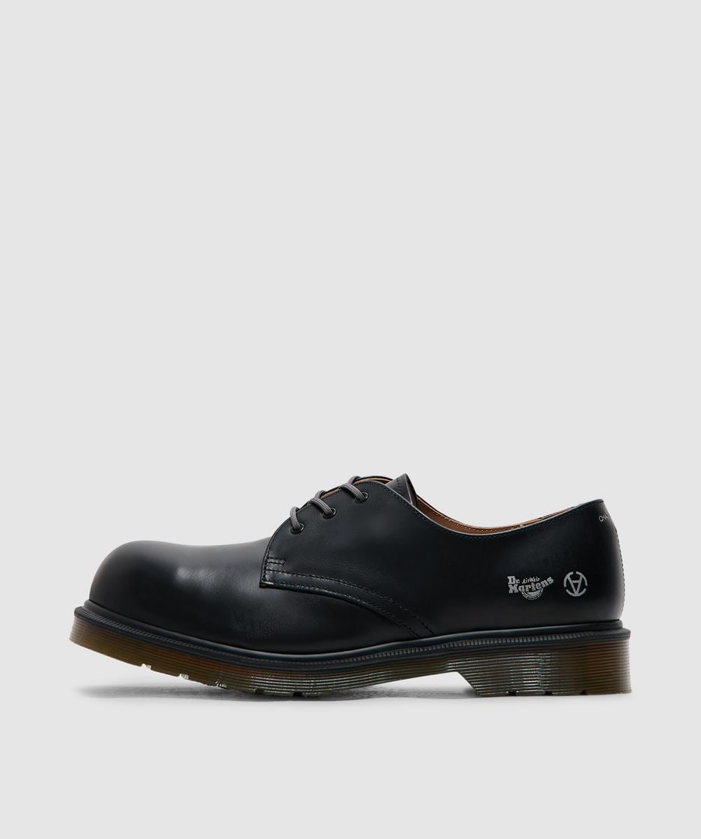 Dr. Martens X Slam Jam 1461 Steel Toe Shoe In Black
