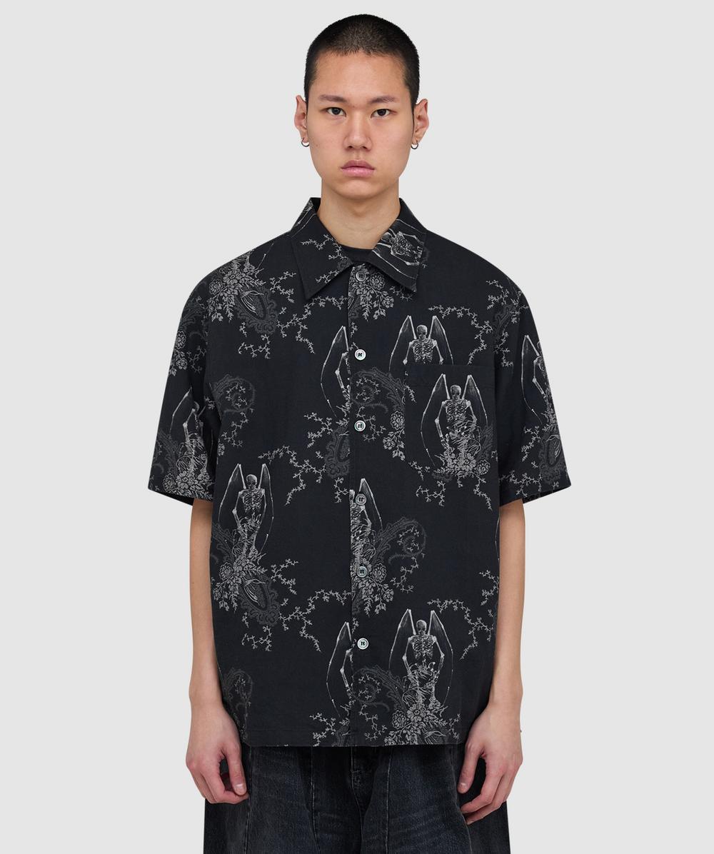 Our Legacy Mens Death Paisley Print Graphic-print Short-sleeve Cotton And Linen Shirt In Multi