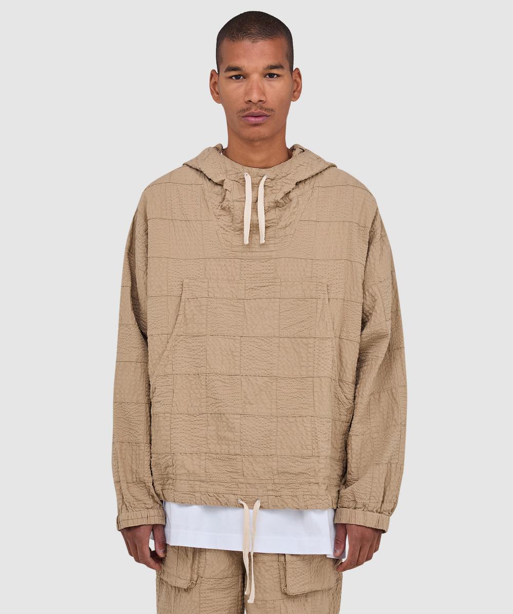 Cafe Mountain Patchwork Foray Smock Jacket In Sand