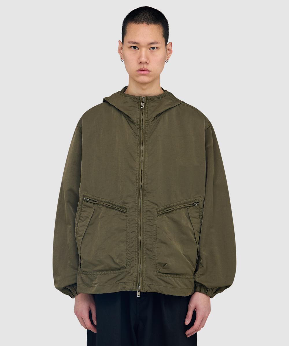 Beams Garment Dyed Hoodie In Green