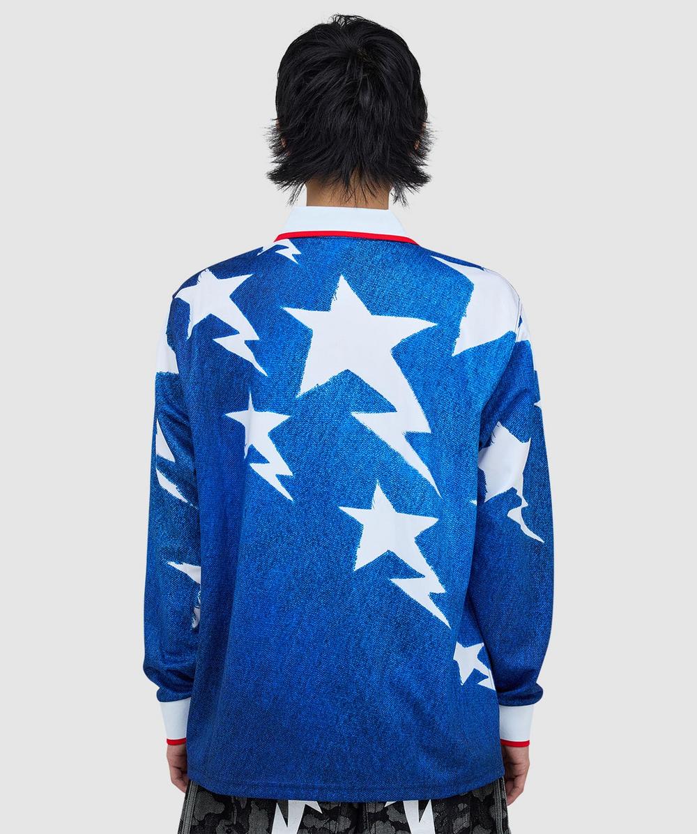 adidas x BAPE LSL star jersey shirt | MEDIUM BLUE DENIM | SEVENSTORE