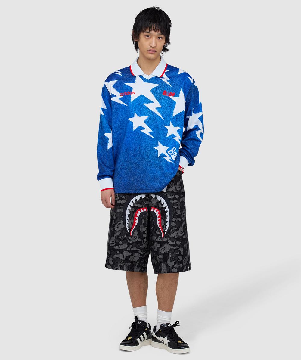 adidas x BAPE LSL star jersey shirt | MEDIUM BLUE DENIM | SEVENSTORE
