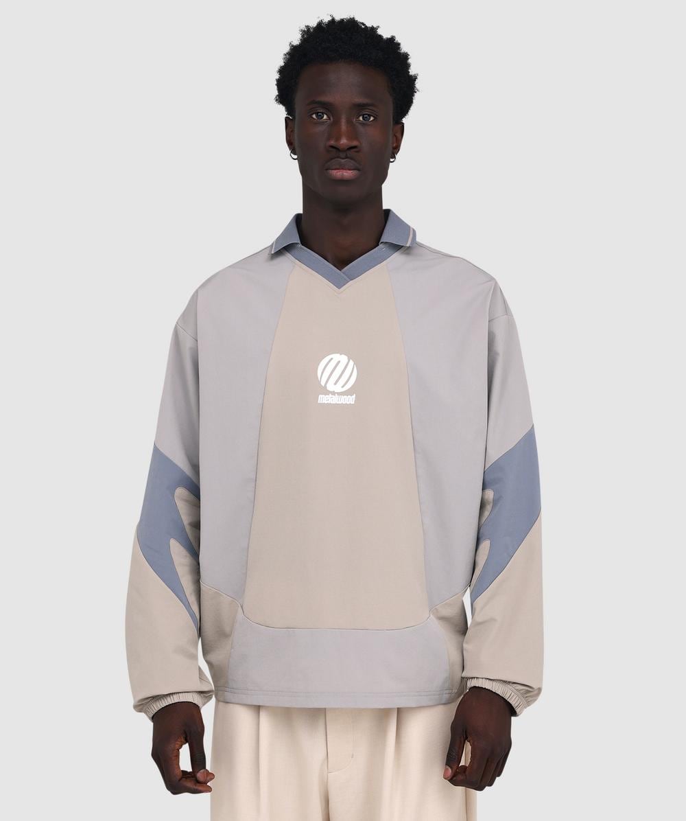 Metalwood Machine Long Sleeve Polo Shirt In Neutral