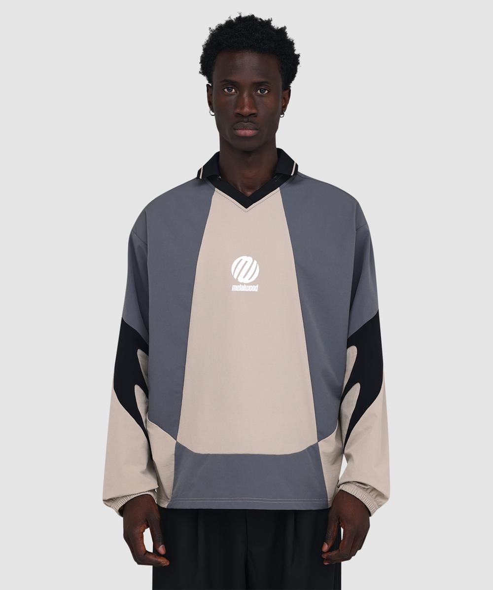 Metalwood Machine Long Sleeve Polo Shirt In Neutral