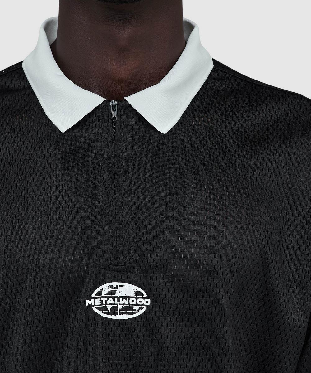 Metalwood Quarter zip jersey polo shirt | BLACK | SEVENSTORE