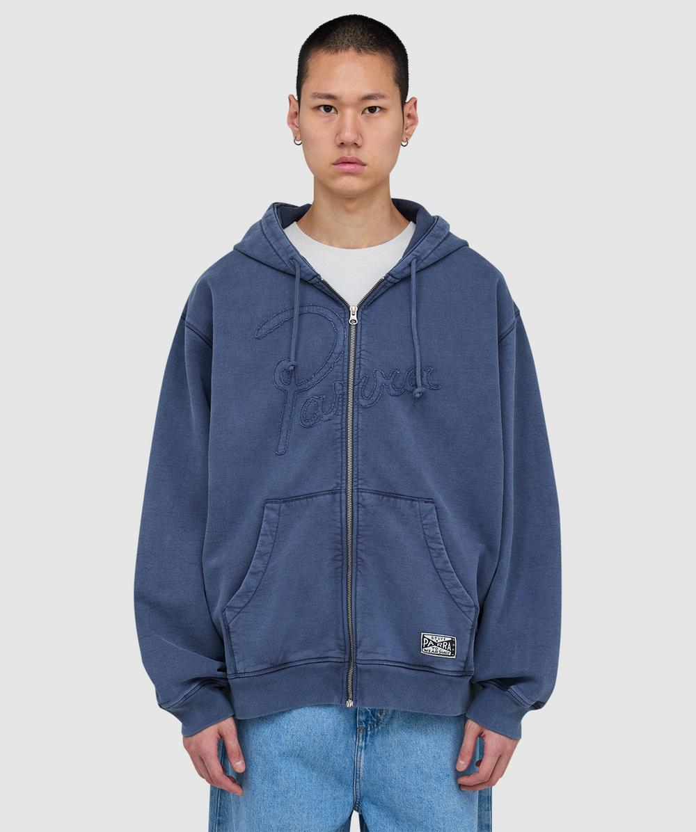 Parra Not Fade Away Zip Hoodie In Gray