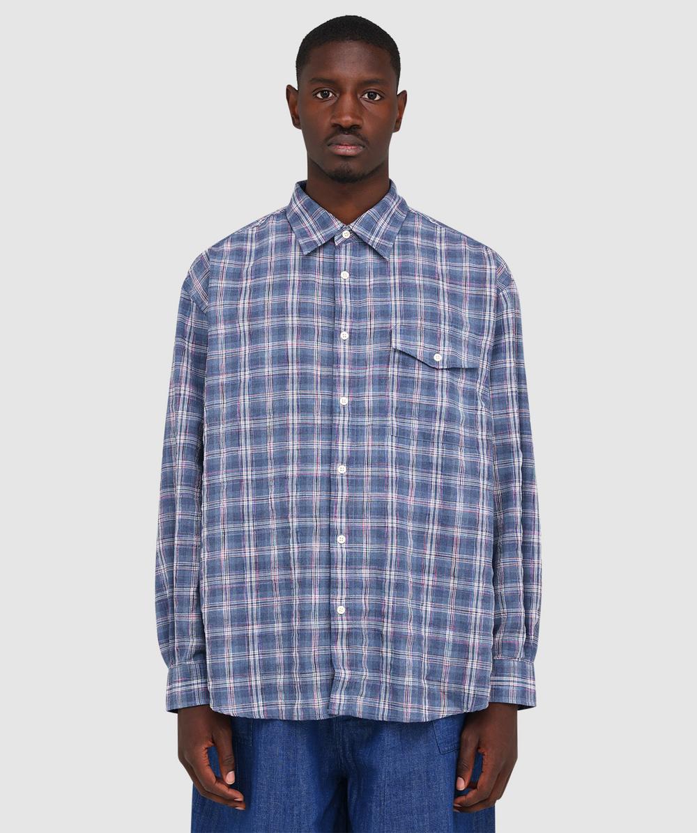 FrizmWORKS Uneven Check Shirt (Blue - Xl) - Size XL, Male