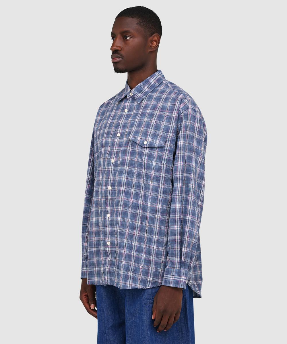 FrizmWORKS Uneven check shirt | BLUE | SEVENSTORE