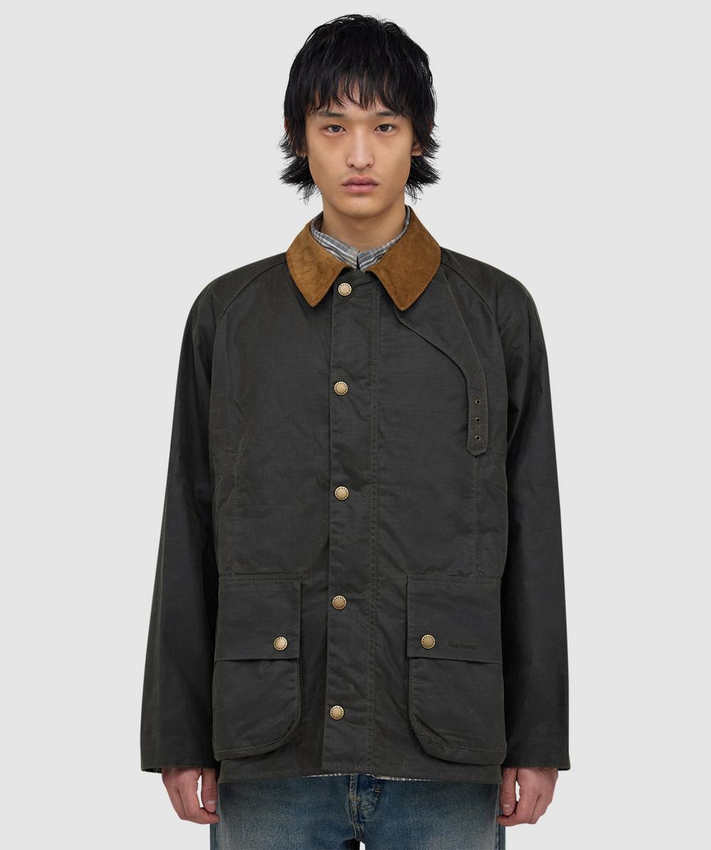 Barbour Modified Beaufort Spectator Wax Jacket In Green