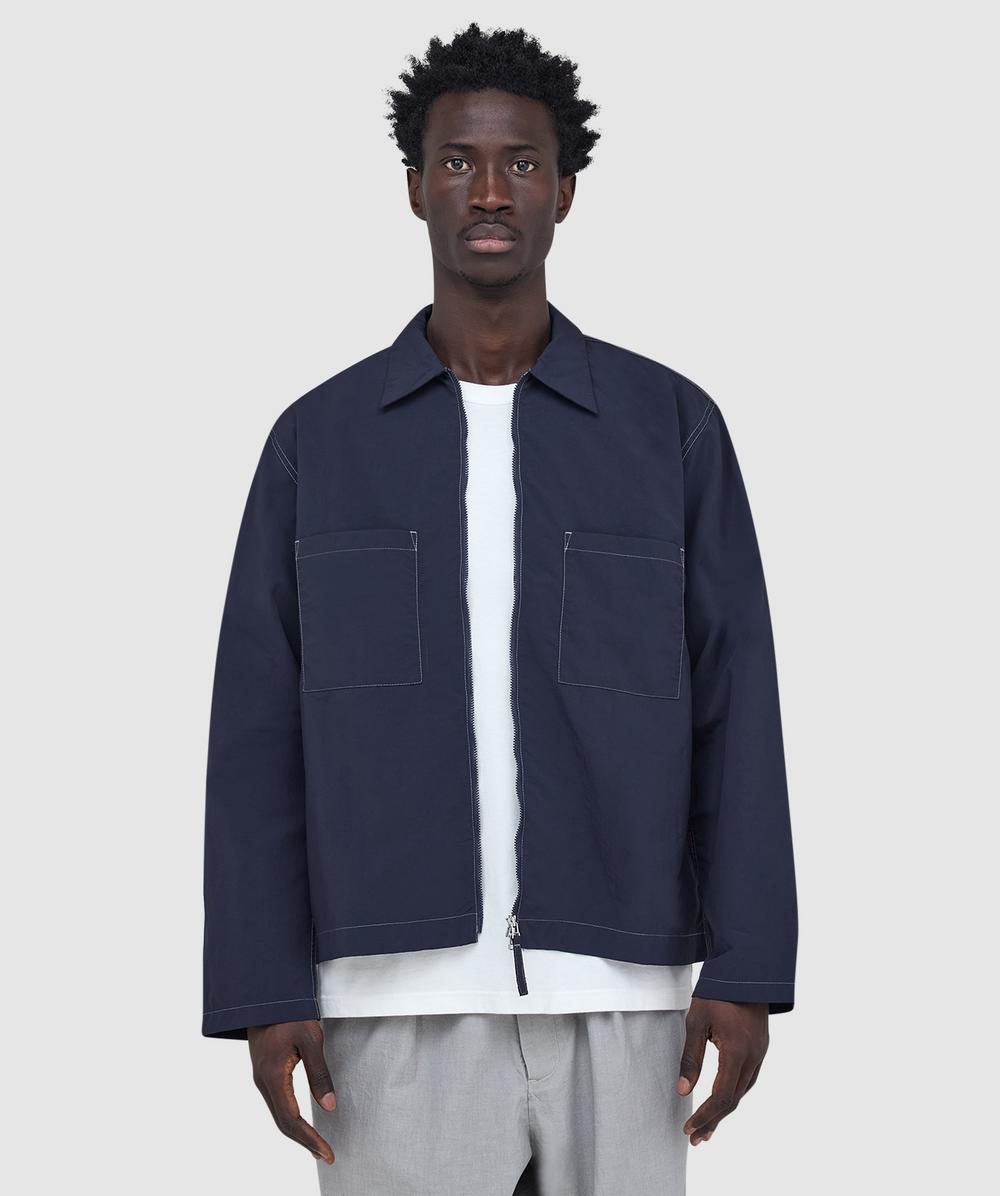 Universal Works Zip Too Shirt In Blue