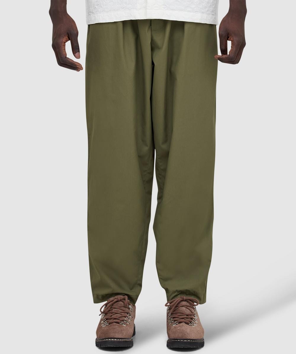 Universal Works Pleated Track Pant In Green