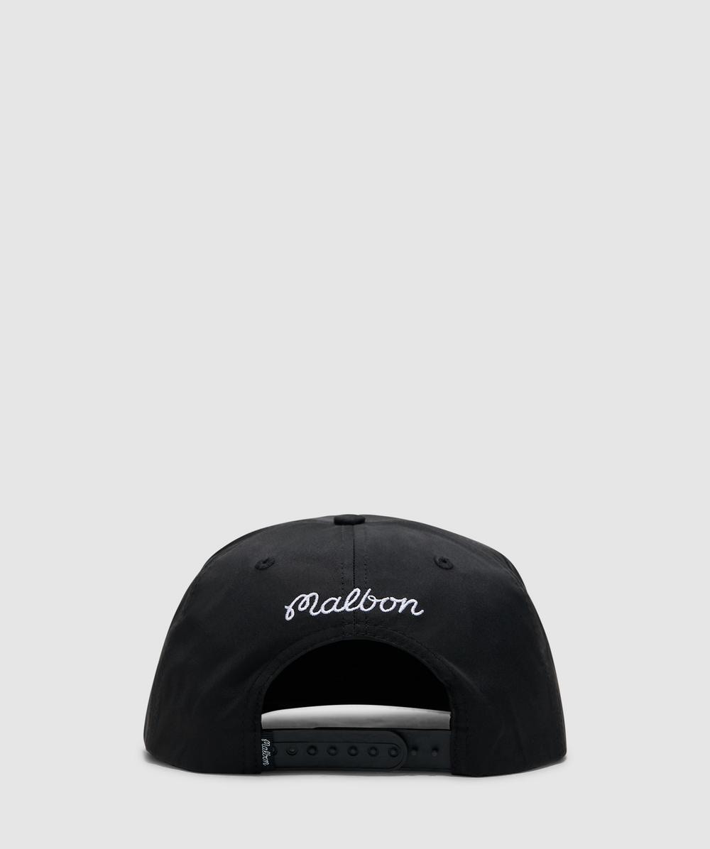 Malbon Golf M script logo snapback | BLACK | SEVENSTORE