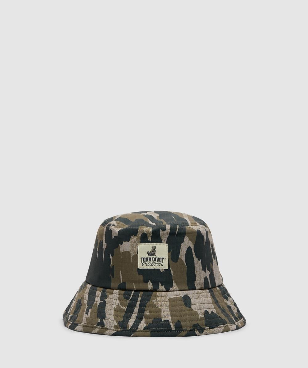 Malbon Golf Tour Divot Camo Bucket Hat In White