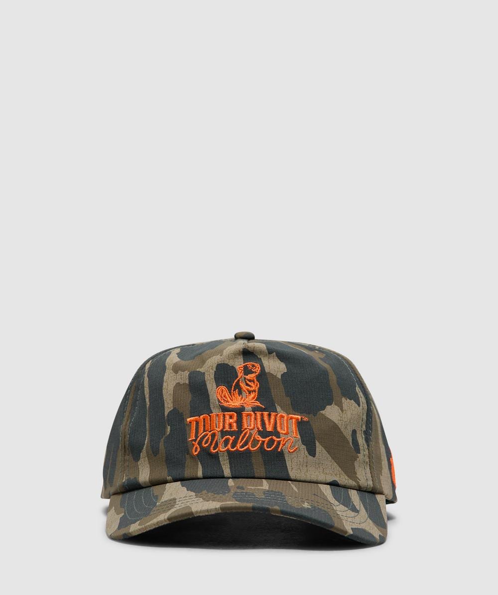 Malbon Golf Tour Divot Camo Snapback Cap In Green