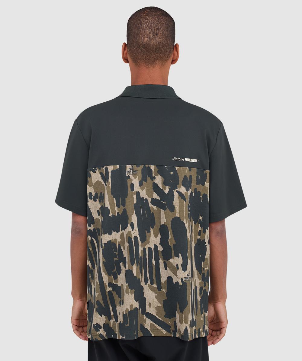 Malbon Golf Tour divot camo polo shirt | BARK CAMO | SEVENSTORE