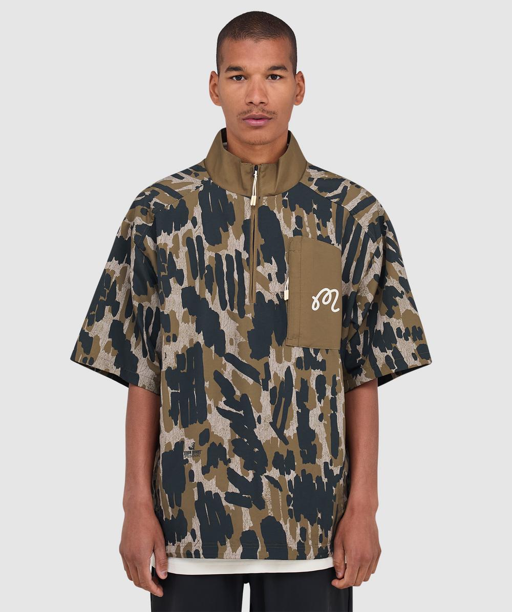 Malbon Golf Tour Divot Camo Windshirt (Bark Camo - M) - Size M, Male