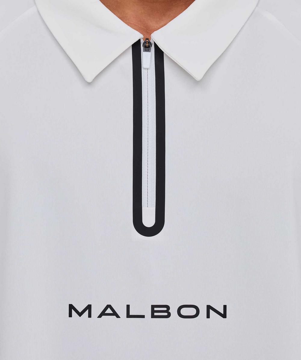 Malbon Golf Performance zip polo shirt | WHITE | SEVENSTORE
