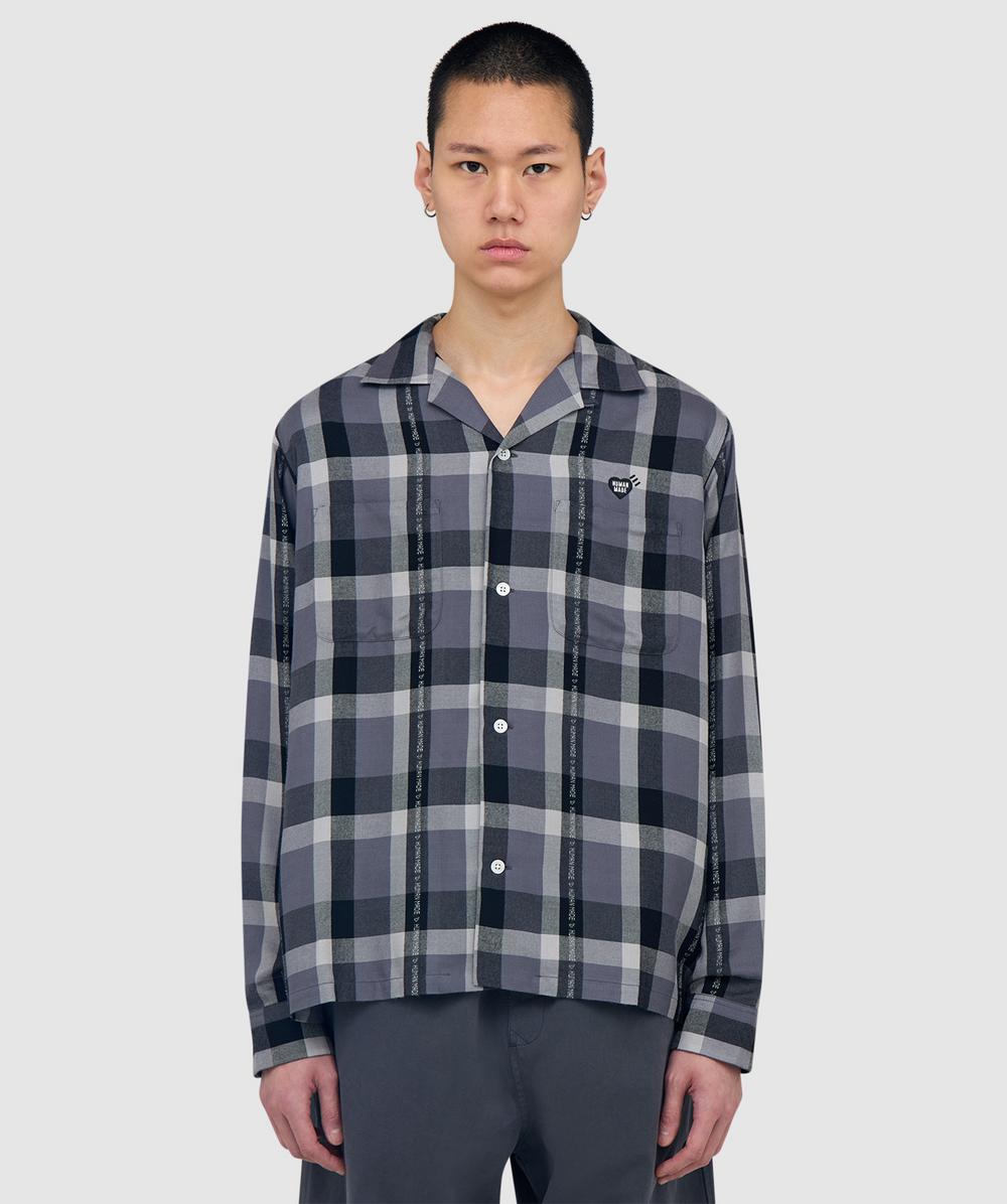 Human Made Open Collar Check Shirt In Black