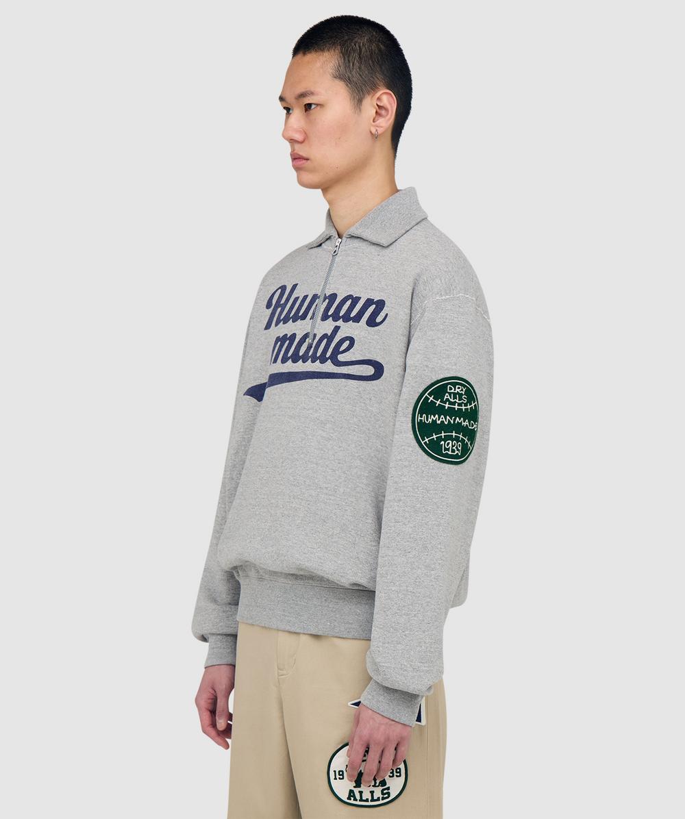 トップス [Human Made] Embroidered Sweatshirt - S Human Made Half zip sweatshirt | GREY | SEVENSTORE
