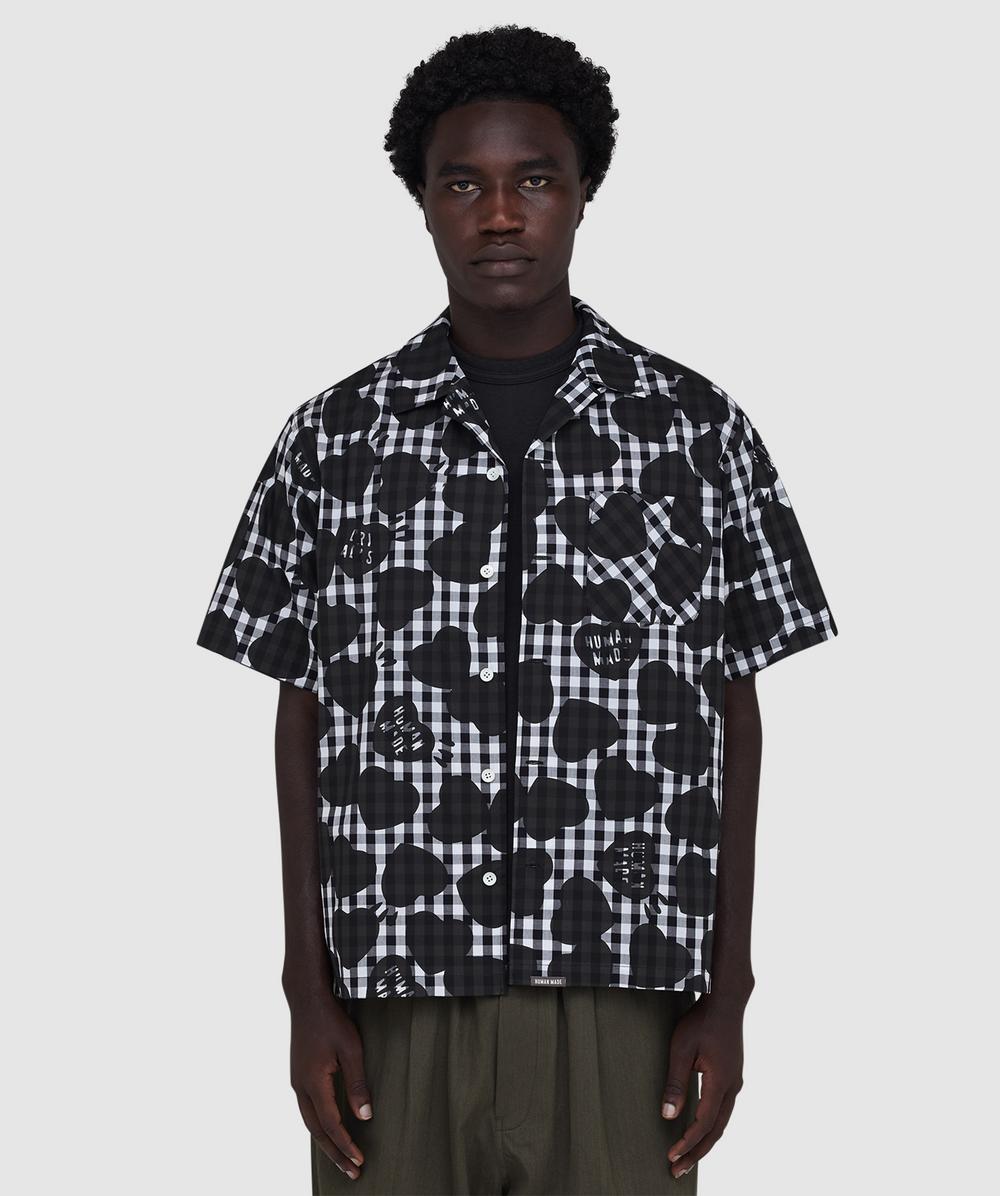 Human Made Heart Gingham Check Shirt In Black