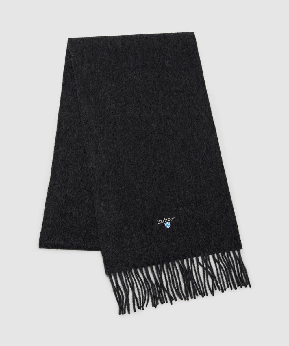 Barbour Unisex Grey Plain Lambswool Scarf (Charcoal/ - One Size) - Size One Size