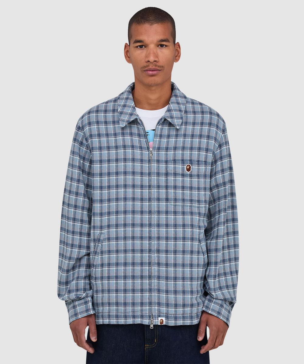 Bape - A Bathing Ape  Check Zip Shirt In Blue