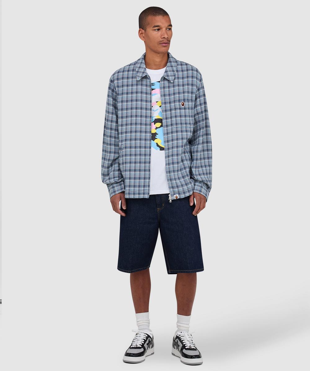 BAPE - A Bathing Ape Bape check zip shirt | NAVY | SEVENSTORE