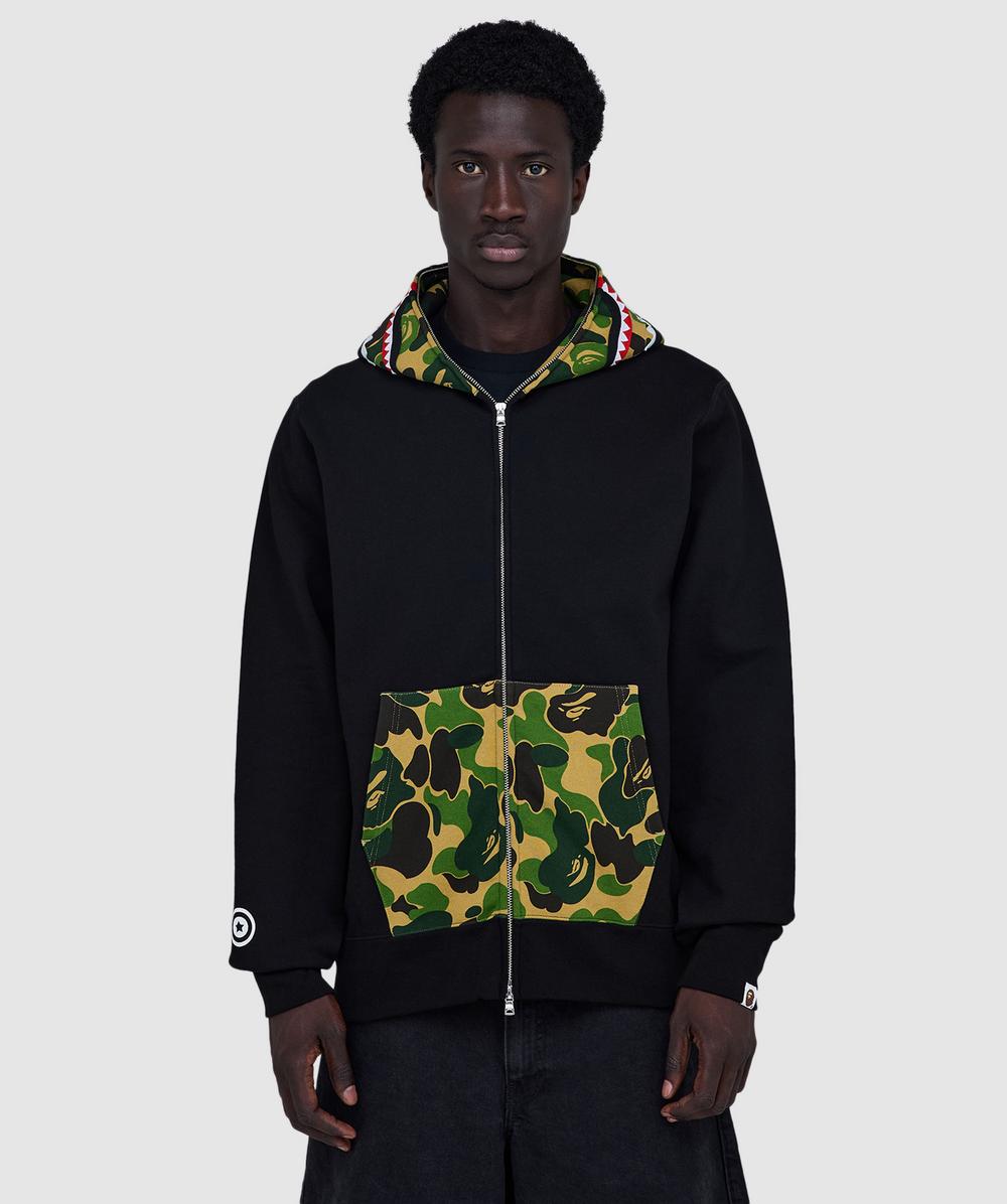 Bape - A Bathing Ape Men's Black Abc Camo Shark Full Zip Hoodie ( - M) - Size M