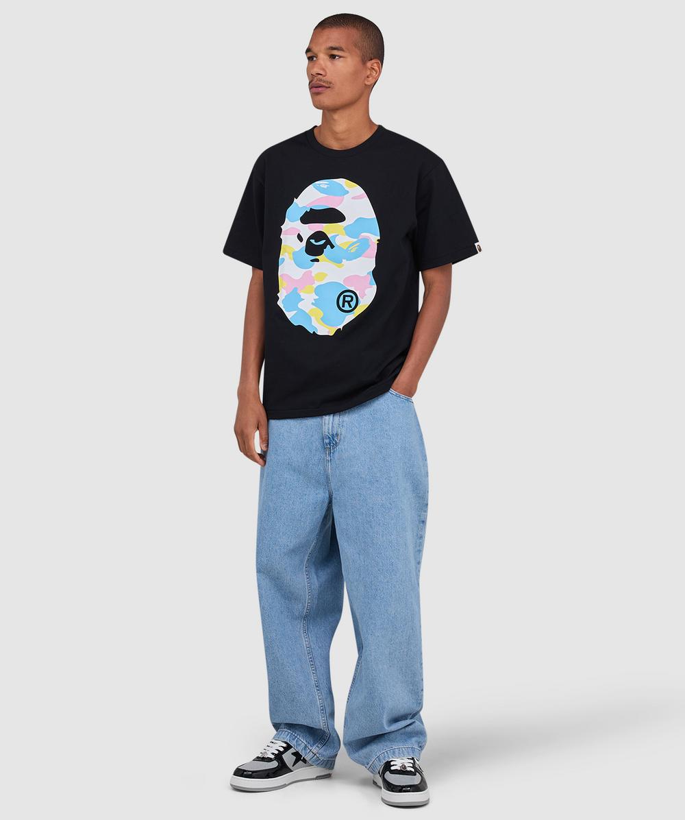 BAPE - A Bathing Ape New multi camo big ape head t-shirt | BLACK