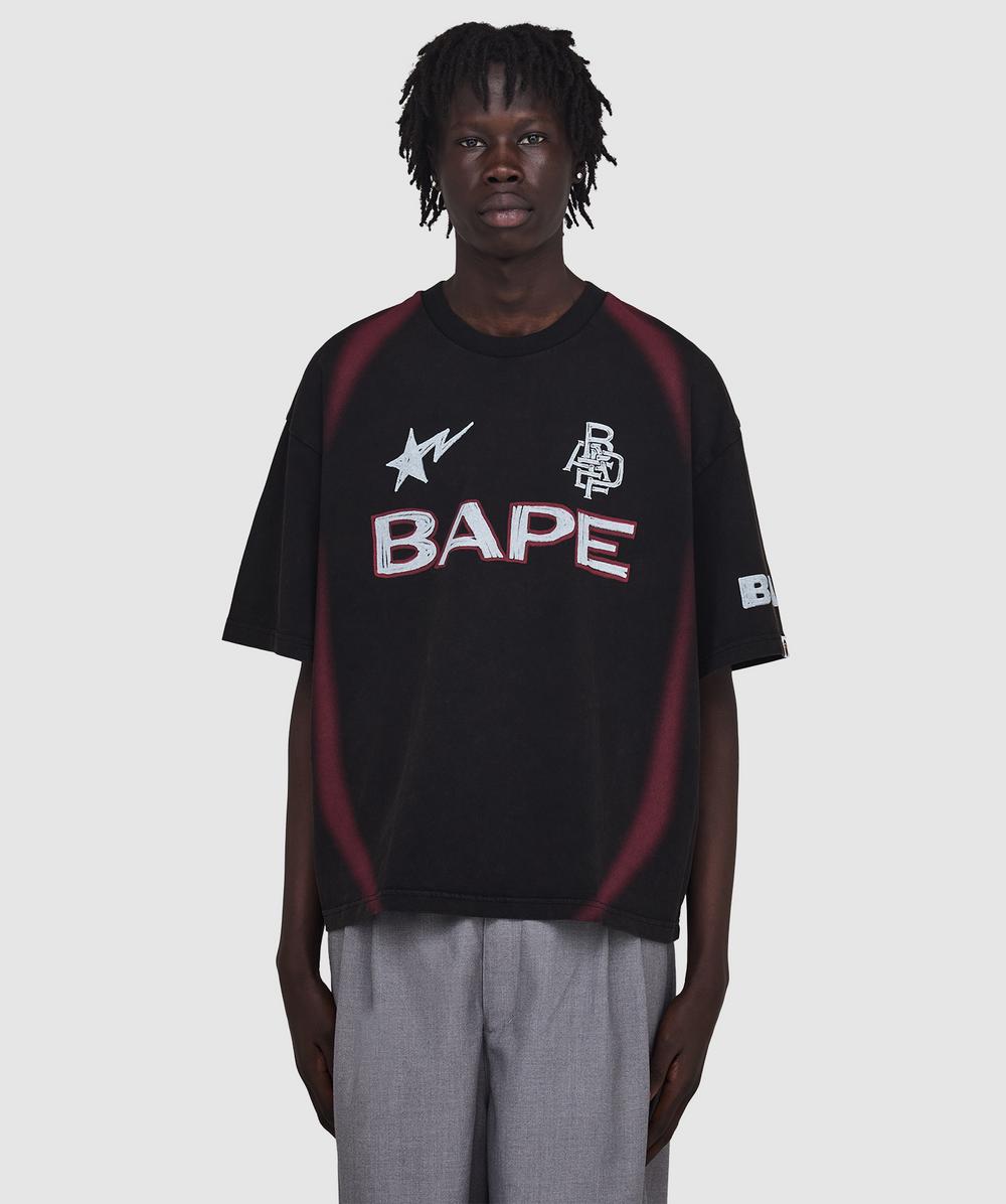 Bape - A Bathing Ape Heavy Wash Football T-shirt In Black