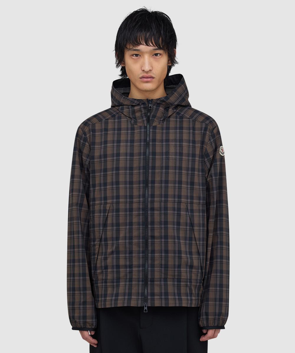 Moncler Men's Brown Natisone Check Shell Jacket ( - 4) - Size 4
