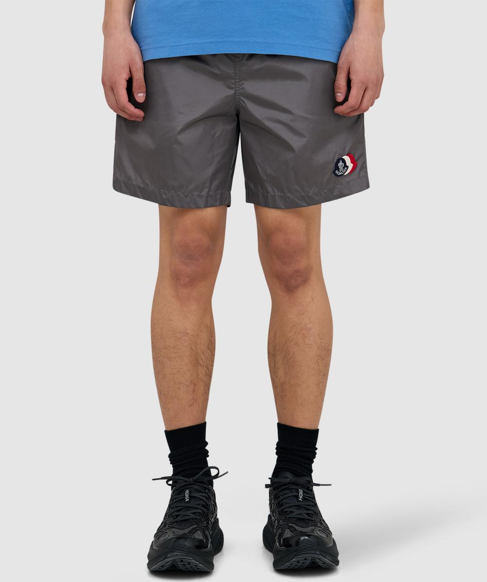 Moncler Tri Logo Swim Short (Grey - Xl) - Size XL, Male