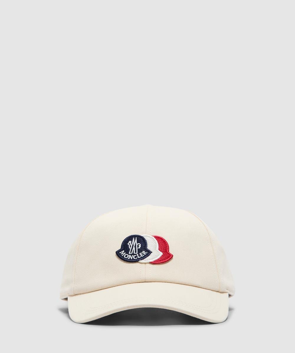Moncler Tri Logo Baseball Cap In Gray
