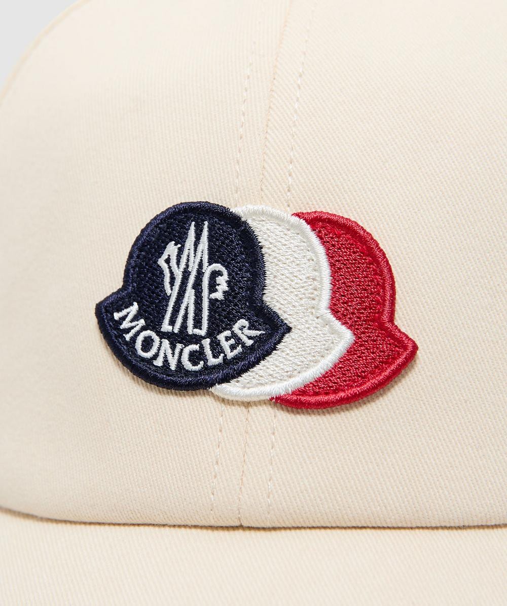 Moncler White Cap with Red Logo Trim Moncler Grenoble Baseball Cap Off White at CareOfCarl.com main image 2