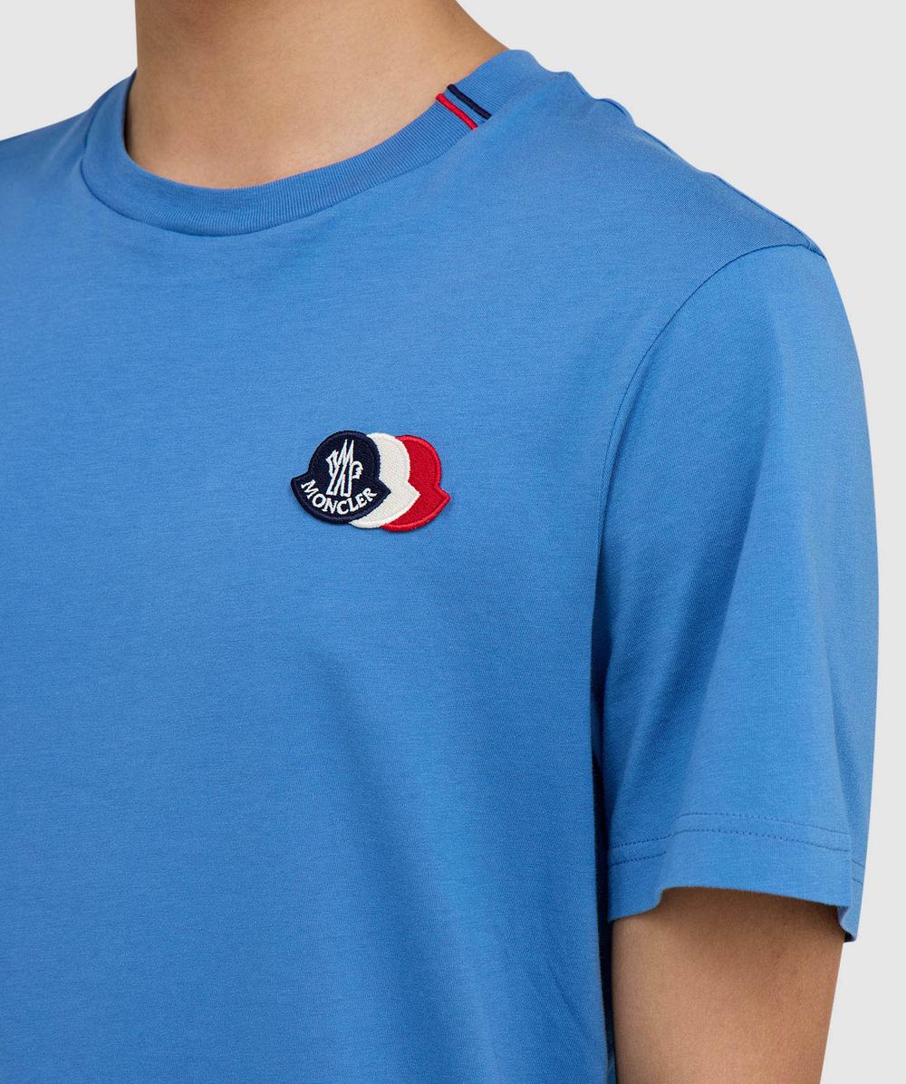 Moncler Tri logo t-shirt | BLUE | SEVENSTORE