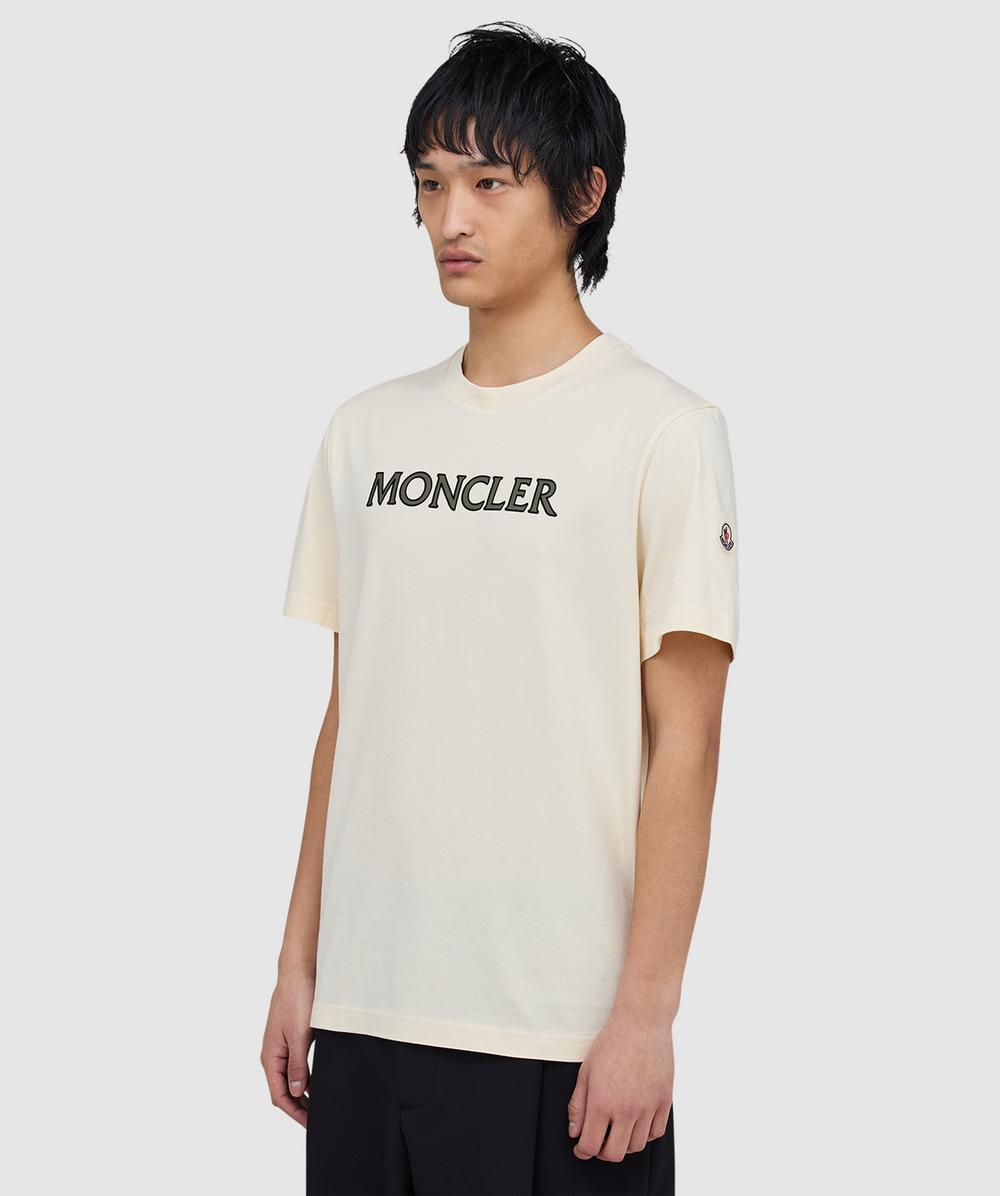 Moncler Linear logo t-shirt | BEIGE | SEVENSTORE