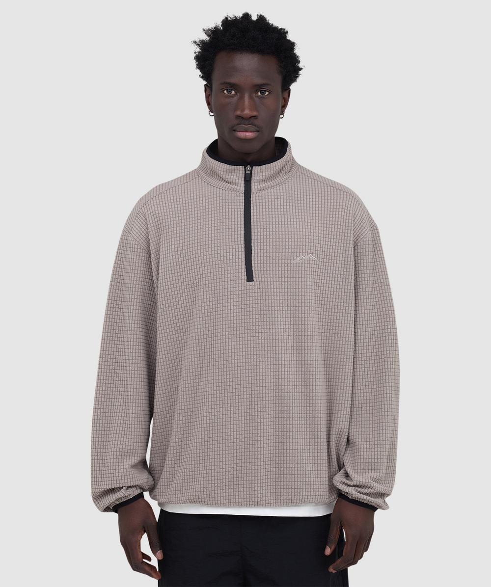 Mellow Clo Summit Half Zip Fleece Jacket In Gray