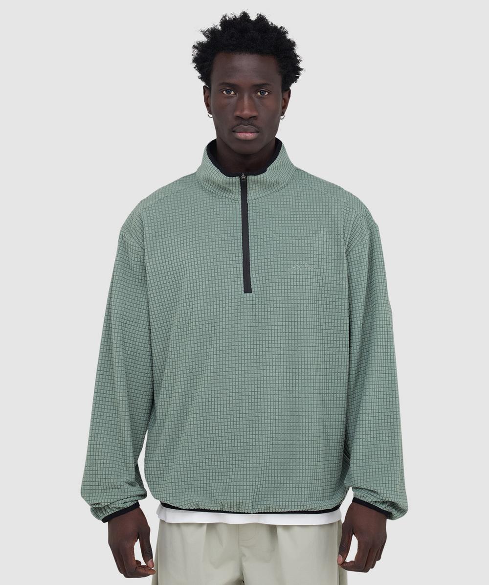 Mellow Clo Summit Half Zip Fleece Jacket In Green