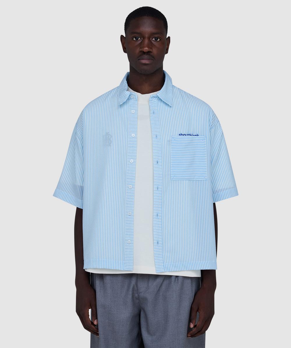 Aboutblank About:blank Seersucker Shirt In Animal Print