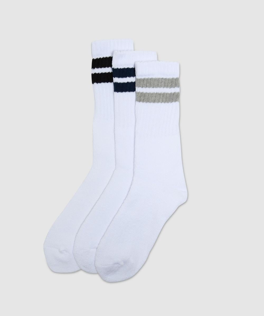 Healthknit 3 Pack Crew Sock In White