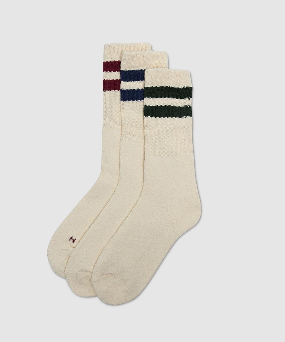 HealthKnit 3 Pack Crew Sock (Dark Green / Navy / Burgundy - One Size) - Size ONE SIZE, Unisex