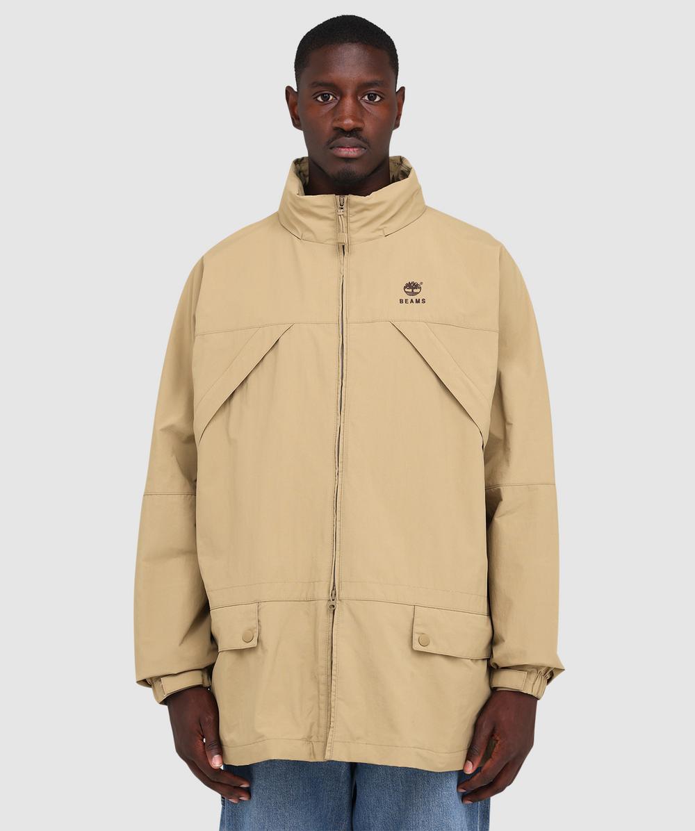 Timberland X Beams Nylon Zip Up Convertible Jacket In Neutral