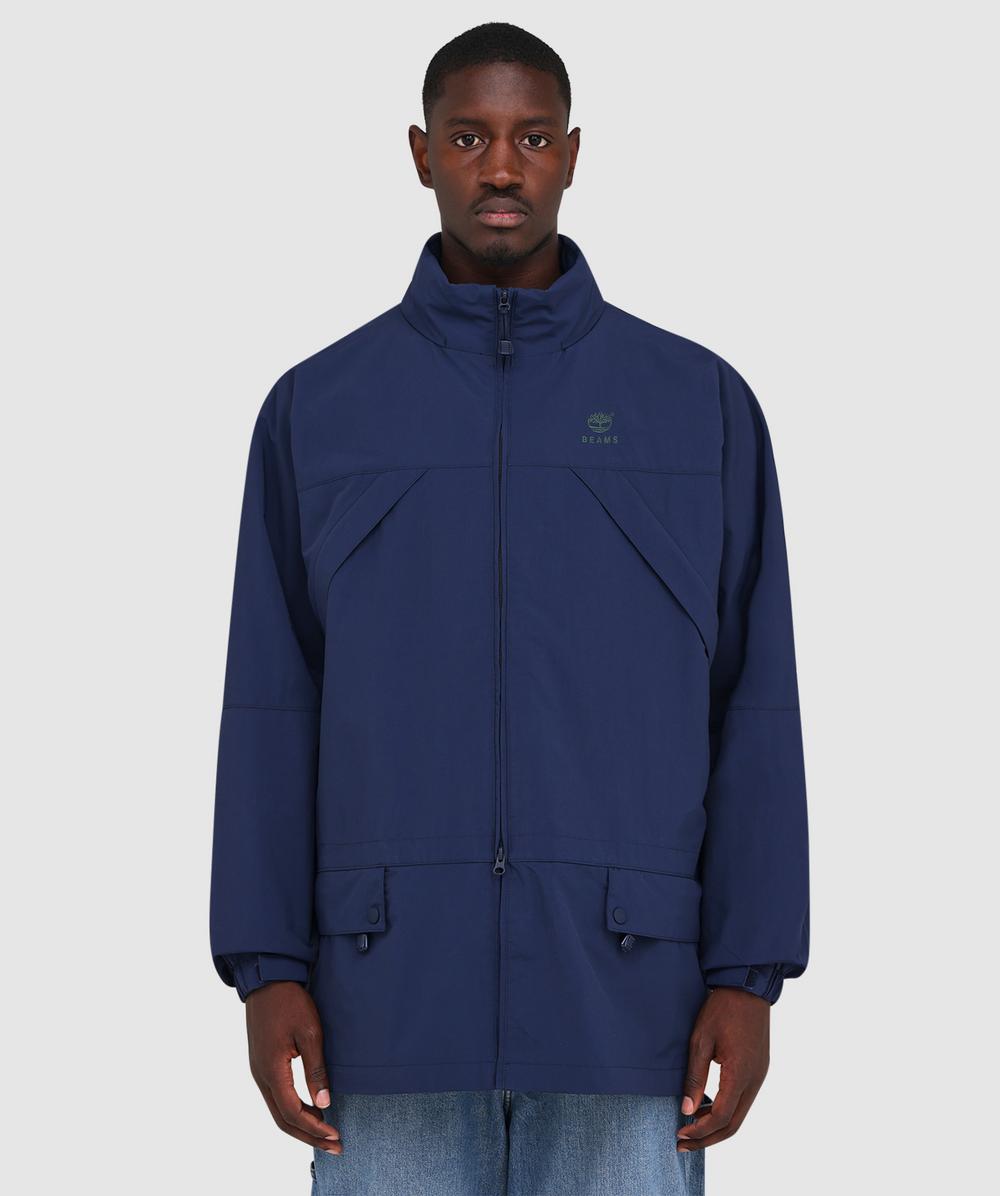 Timberland X Beams Nylon Zip Up Convertible Jacket In Blue