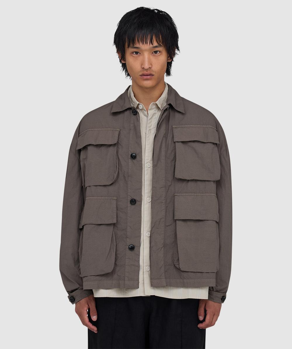 MKI MIYUKI ZOKU Garment dyed box overshirt | DEEP KHAKI | SEVENSTORE