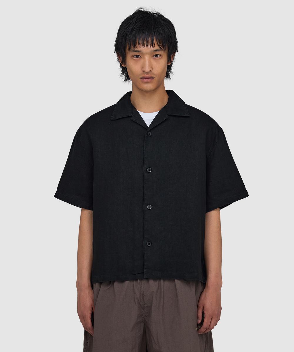 MKI MIYUKI ZOKU Linen vacation shirt | BLACK | SEVENSTORE