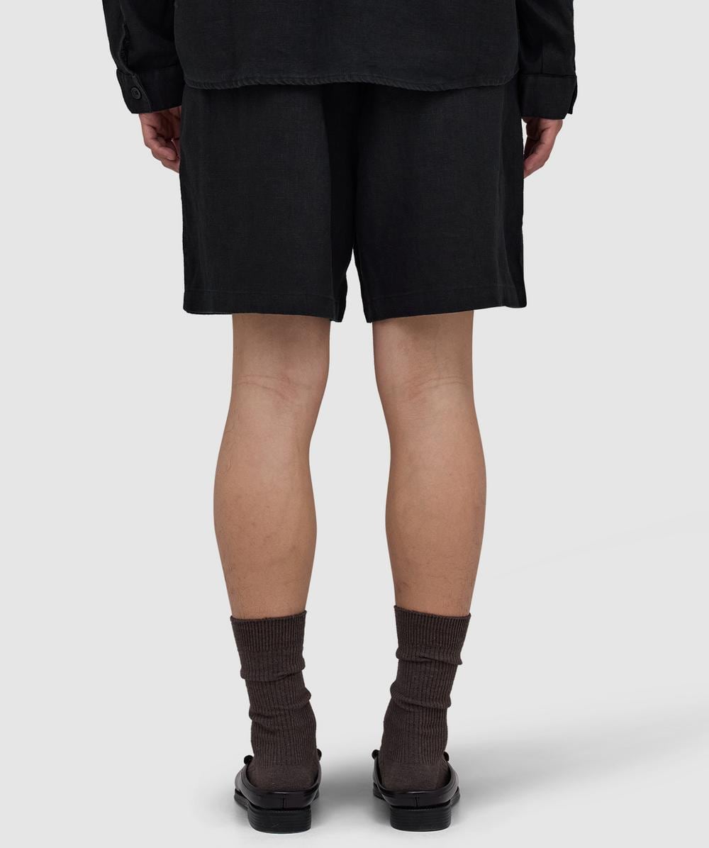 MKI MIYUKI ZOKU Linen wide leg short | BLACK | SEVENSTORE
