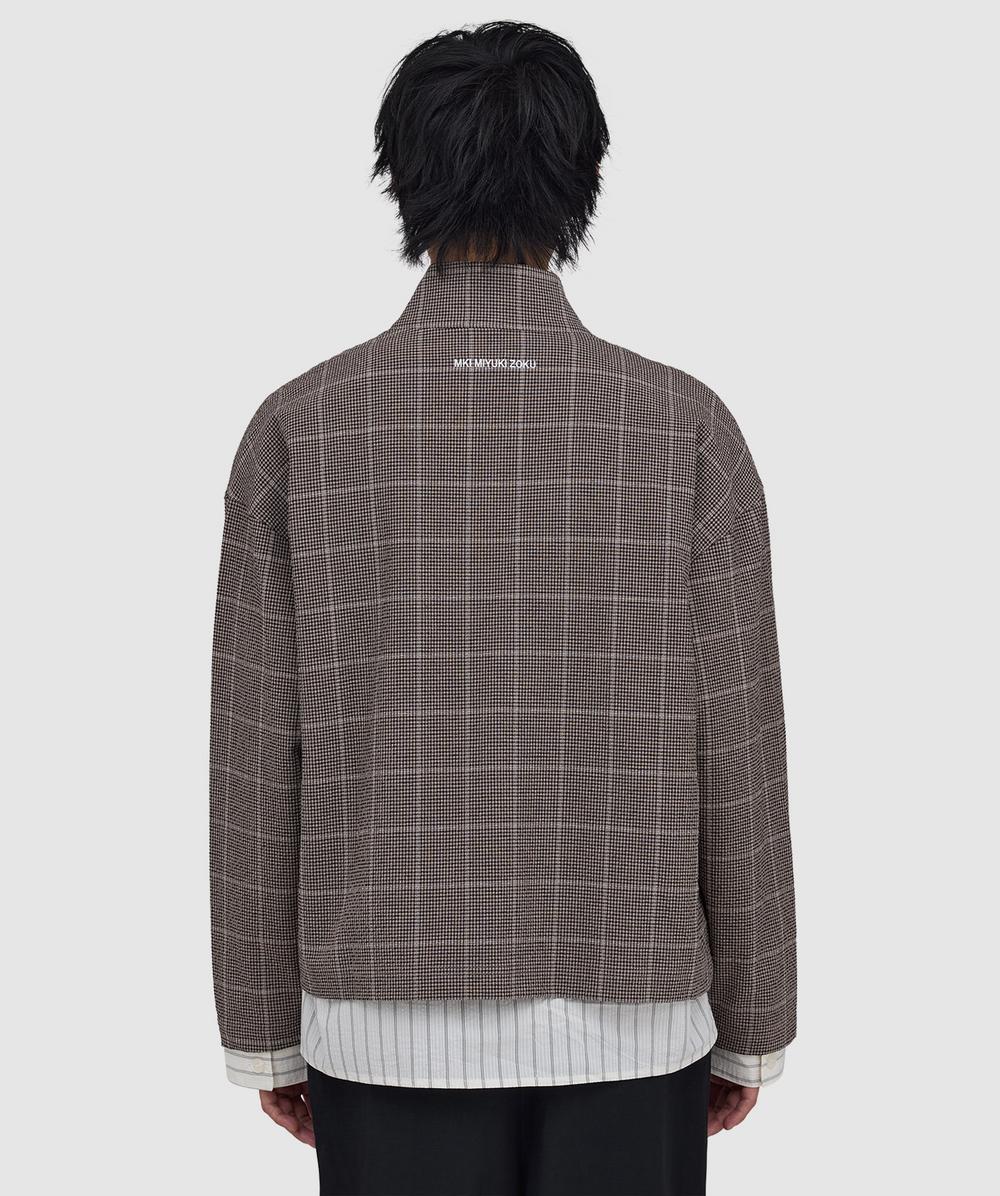 ruru...♡@無言取引◎Coco check jacket MKI MIYUKI ZOKU Seersucker check track jacket | BROWN | SEVENSTORE
