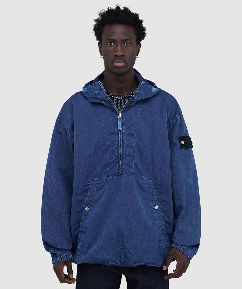 Stone Island Denim Research Hollow Fibre Nylon-Tc + Marmo Corrosion Jacket (Indigo - M) - Size M, Male