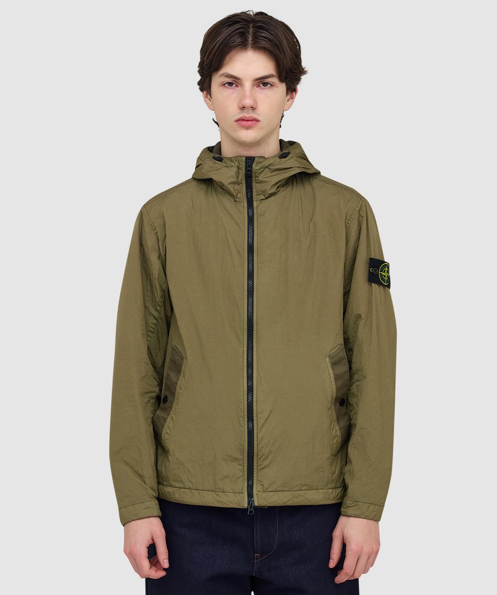 Stone Island Crinkle Reps Ny Jacket (Military Green - M) - Size M, Male
