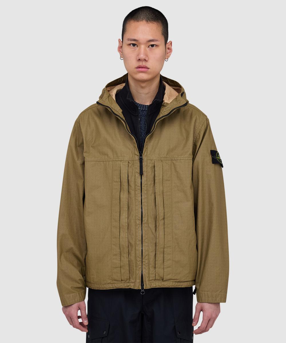 Stone Island Double-Coated Cotton Ripstop Short Parka (Military Green - M) - Size M, Male
